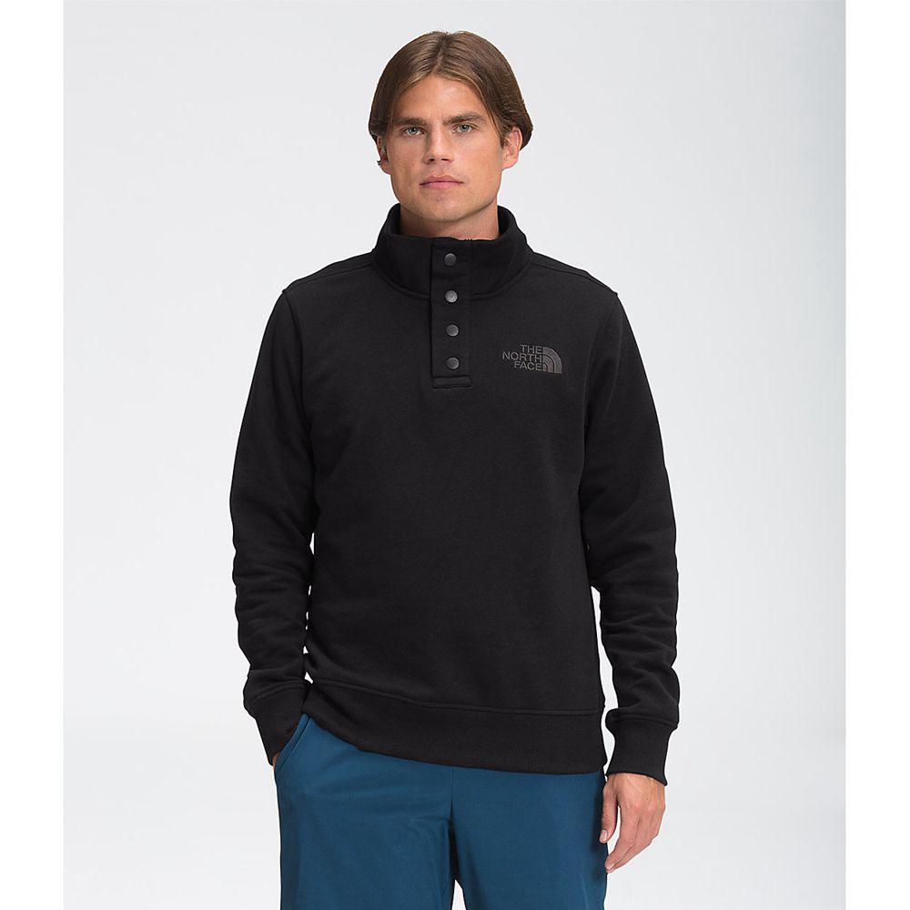 The North Face Snap Ανδρικα Πουλόβερ Fleece - Μαυρα (SYUD78549)